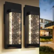 Outdoor Wall Light Fixtures with Crystal Bubble Glass, Waterproof Exterior Sc...