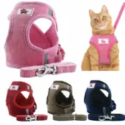 Breathable Small Dog Cat Pet Mesh harness Vest Collar Chest Strap + Leash XS-XL