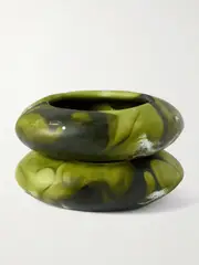 [Dinosaur Designs] Dinosaur Designs - Rock Medium Set Of Two Resin Bangles - Army green - One size One size Green