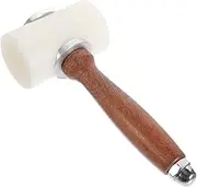MUELODSIC 1Pc Nylon Carving Hammer with Wood Handle Handmade Leather Craft Tool for DIY Stamping and Carving Ergonomic Design for Comfort Suitable for Professionals and Amateurs