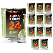 12 x ALCOTEC 24 HOUR TURBO SUPER YEAST - Home Brew Spirit 25 Litres In 24 Hours