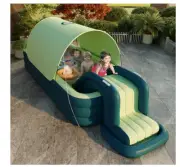 EXTRA LARGE Inflatable Pool with Slide /Canopy/ dust cover 118.11" x118.11"x9.06