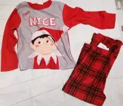 Kids Elf On A Shelf Flannel Pjs Red Size S/P