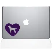 The Decal Guru Heart Labrador Retriever Decal Vinyl Sticker, 12" MacBook