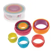 Appetito Double Sided Round Cookie Cutter Set 6 Multi Colours #2743-2