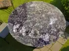Round Amethyst Gemstone Coffee Table, Crystal Agate Table, Gemstone Side Table
