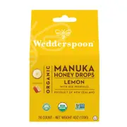 Wedderspoon Organic New Zealand Manuka Honey Lemon Drops With Bee Propolis 20CT
