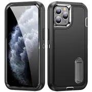 MCC Shockproof iPhone 11 Pro Max Case Cover Heavy Duty with Stand Apple [Black+Black]