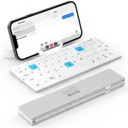 Mini Bluetooth Keyboard Wireless Portable Foldable Rechargeable Keypad Input Devices-Silver