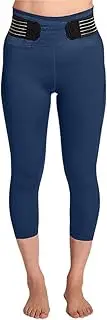 [Tommie Copper] Women’s Pro-Grade Lower Back Support Compression Leggings Capris with Pocket & Adjustable Straps, Navy, 4X-Large