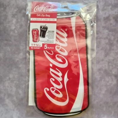 Coca cola Gift Zip bags Red Can COCA-COLA 5 pcs DAISO