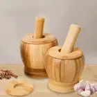 Manual Garlic Press Natural Bamboo Mashed Garlic Grinder Pepper