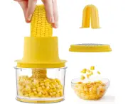 Corn Peeler, Corn Stripper Peeler with Bowl, Multifunction Corn Thresher 4 in 1 Stainless Steel Stripping Tool Shucker, For Apple Planer/ Lemon