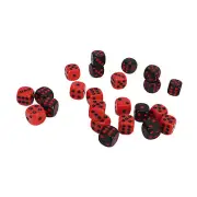 48PCS 6 Sided Dices Black And Red Plastic Waterproof Table Game Dice Set Fo CH