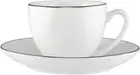Maxwell & Williams Coupe Demi Cup and Saucer, White/Platinum, 90 ml