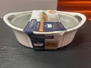 Corningware French White Oval Casserole with Glass Cover, 2.3-Quart
