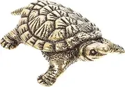 Cabilock Vintage Brass Turtle Figurine Retro Tortoise Decor Desktop Ornament for Home Office Craftsmanship Strong Design