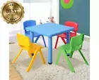 5pcs Kids Table and Chairs Set Children Study Desk Furniture 4 Chairs Plastic