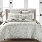 Hudson Park Light Gray Collection Facets Luxury Bedding Duvet Cover Size King
