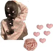Pink Hair Accessories for Girls Decorative Hair Clip Set Heart Flower Hair Clips Wedding Barrettes for Women's Hair Decorations Alligator Clips for Hair Barrettes for Women 6Pcs