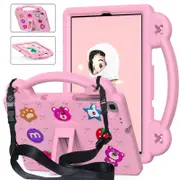 Catzon StrawberryTablet Case with Holder Shoulder Strap for Samsung 10.1 inch Galaxy Tab A T510/T515-Pink