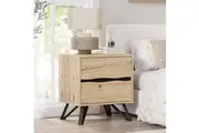 Cosmoliving Grayson 2 Drawer Bedside Table for Bedroom Living Room