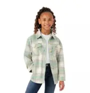 NWT Member's Mark Girls Shacket Size XS (4/5) Green Plaid