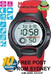 CASIO WATCH LW-200-4AV LW200 LW-200-4 12-MONTH WARRANTY