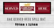 CARLTON DRAUGHT Beer Spill Mat (890mm X 240mm) Bar Runner Man Cave Pub Rubber