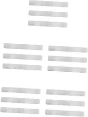 TEHAUX 5sets Metal Strip Wall Board Office Bulletin Board Adhesive Backing Stainless Steel Memo Strip for Photos 3pcs*5