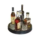 16" Barrel Top Whiskey Display Stand – Real Oak Wooded Lazy Susan Turntabl