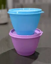 Tupperware Refrigerator Bowl Container Set 2-14 oz New