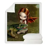 Befriending an Alligator Swamp Fairy Throw Blanket