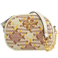 在飛比找momo購物網優惠-【TORY BURCH】品牌雙T字LOGO撞色編織小包相機包