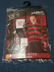 NIGHTMARE ON ELM STREET FREDDY KRUEGER Kruger COSTUME SHIRT and MASK Adult XL