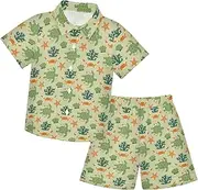 [Caihoyu] Baby-boys Toddler Short Sleeve Shirt Top+shorts Suits Toddler Baby Boy Outfit Summer Clothes Set