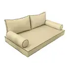 |SLIPCOVER ONLY| S2 Daybed Mattress Bolster Back Covers Contrast Trim Twin AD103