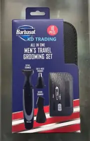 BARBASOL 10-Pcs MEN'S TRAVEL GROOMING Manicure SET Detail Ear Nose Micro TRIMMER