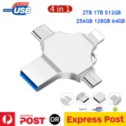 4 in 1 1TB USB 3.0 Flash Drive Memory Photo Stick Type C for iPhone Android iPad
