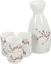 Ceramic Japanese Sake Set Saki Pot Cups Retro Design for Home Bars Parties