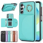 Leather Ring Card Slot Phone Case For Samsung A16 A35 A55 A15 A54 A14 A53 A13