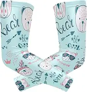 [voucong] Cat Cute Blue Cartoon Compression Sleeve Women (1 Pair), UV Sun Protection Arm Cover Shield for Youth Youth Sun & UV Protection, M, Cat Cute Blue Cartoon