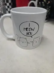 Royal Norfolk Cat Kitten Coffee Mug Tea Cup "I Meow You" Black/White Cartoon