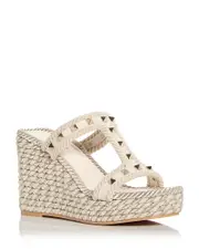 Valentino Garavani Women's Rockstud Espadrille Platform Wedge Sandals