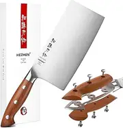 HEZHEN Meat Cleaver,7 Inches,Chinese Chef Knife for Meat and Vegetable,Kitchen Knife,German High Carbon Stainless Steel Knife,Ergonomic Handle