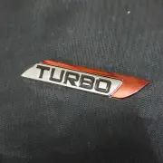 1x Right Chrome Red TURBO Metal Sticker Badge Emblem Decal Car Utility Line Twin (for: Renault)