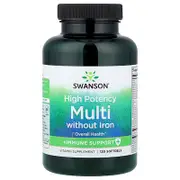 Swanson, Multi without Iron + Immune Support, High Potency, 120 Softgels