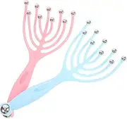 Ipetboom 2Pcs Claw Head Massage Tool Manual Claw Scalp Massager with Balls Portable Head Scratcher for Relaxation Suitable for Scalp Neck Shoulders and