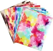 KAILIKETIY 12pcs Tie Dye Lettering Film Shirt Vinyl Mug Transfer Joy Fabric Color Hat Small Assorted Heat Resistant Tape Pu