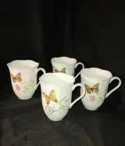 Lenox Butterfly Meadow set of four 4.25-inch Monarch mugs